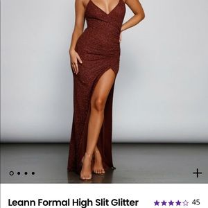 Windsor Formal Dress. Leann Formal High Slit Glitter Dress. Wore only once.